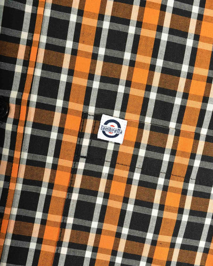 Lambretta SS Check Shirt Black/White/Orange