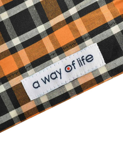 Lambretta SS Check Shirt Black/White/Orange