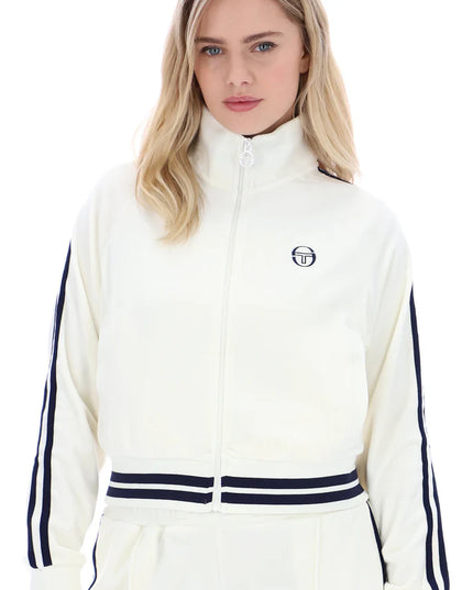 Women's Sergio Tacchini Carmella Velour Track Top Gardenia/Maritime Blue