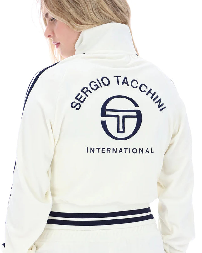 Women's Sergio Tacchini Carmella Velour Track Top Gardenia/Maritime Blue
