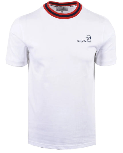 Sergio Tacchini Rainer FC Tee White/Maritime Blue/Adrenaline Rush