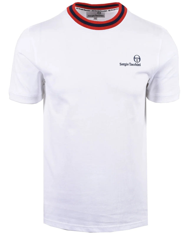 Sergio Tacchini Rainer FC Tee White/Maritime Blue/Adrenaline Rush
