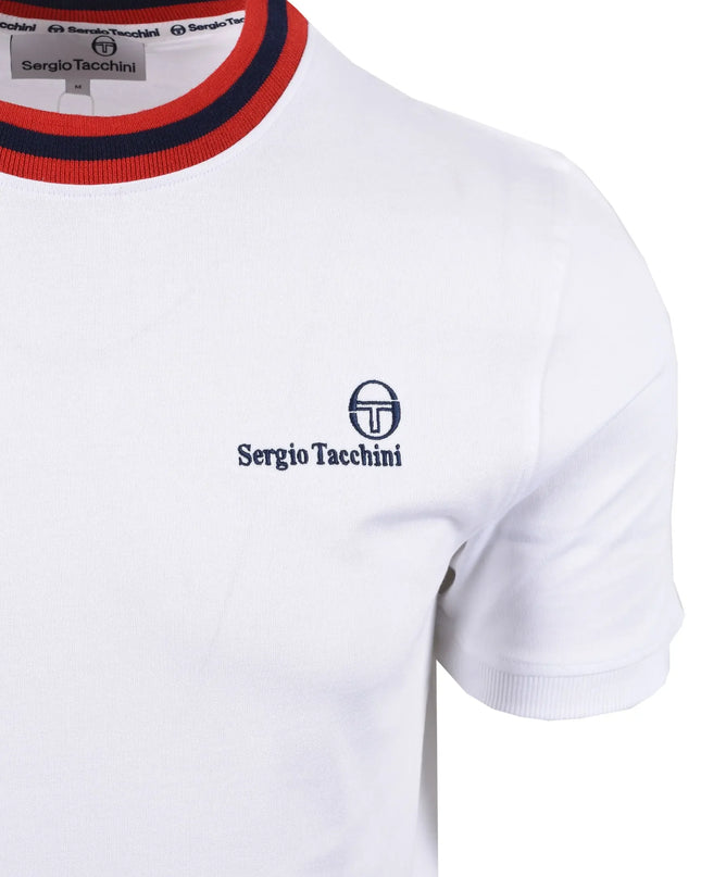 Sergio Tacchini Rainer FC Tee White/Maritime Blue/Adrenaline Rush