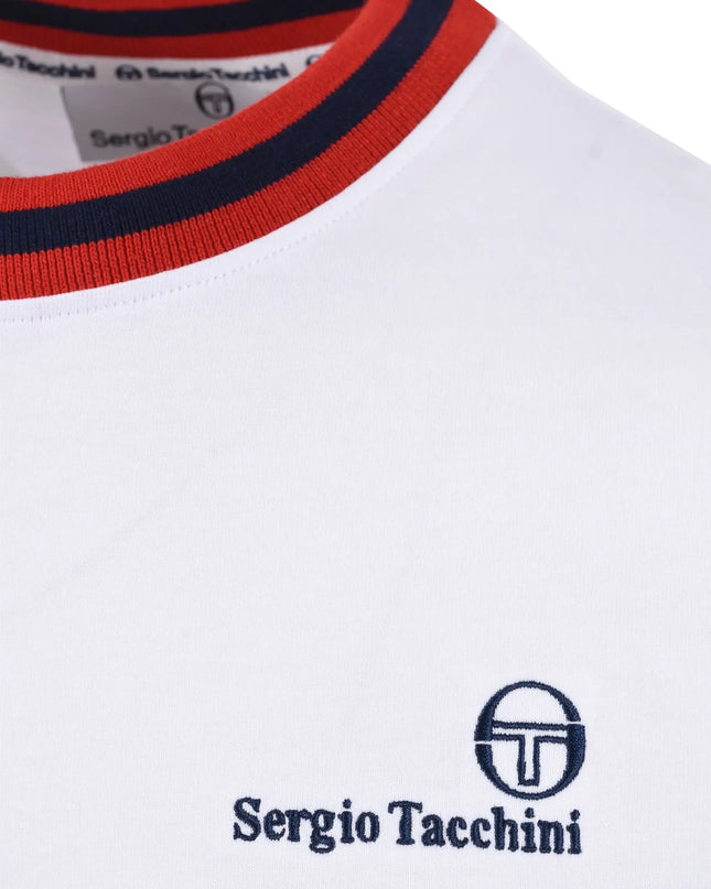 Sergio Tacchini Rainer FC Tee White/Maritime Blue/Adrenaline Rush