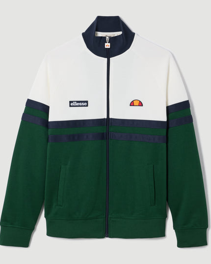 Ellesse Rimini 80s Vintage Track Top Off White/Dark Green