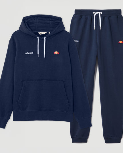 Ellesse Traccota Tracksuit OH Hoodie & Jogging Bottoms Set Navy
