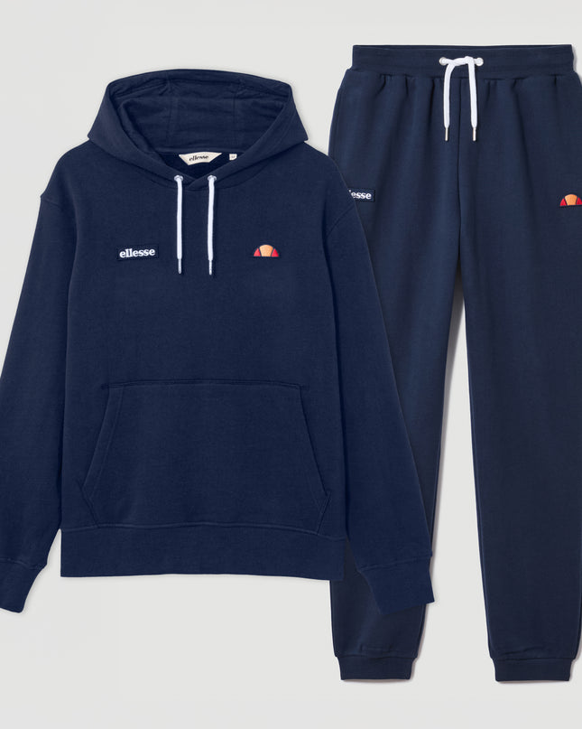 Ellesse Traccota Tracksuit OH Hoodie & Jogging Bottoms Set Navy