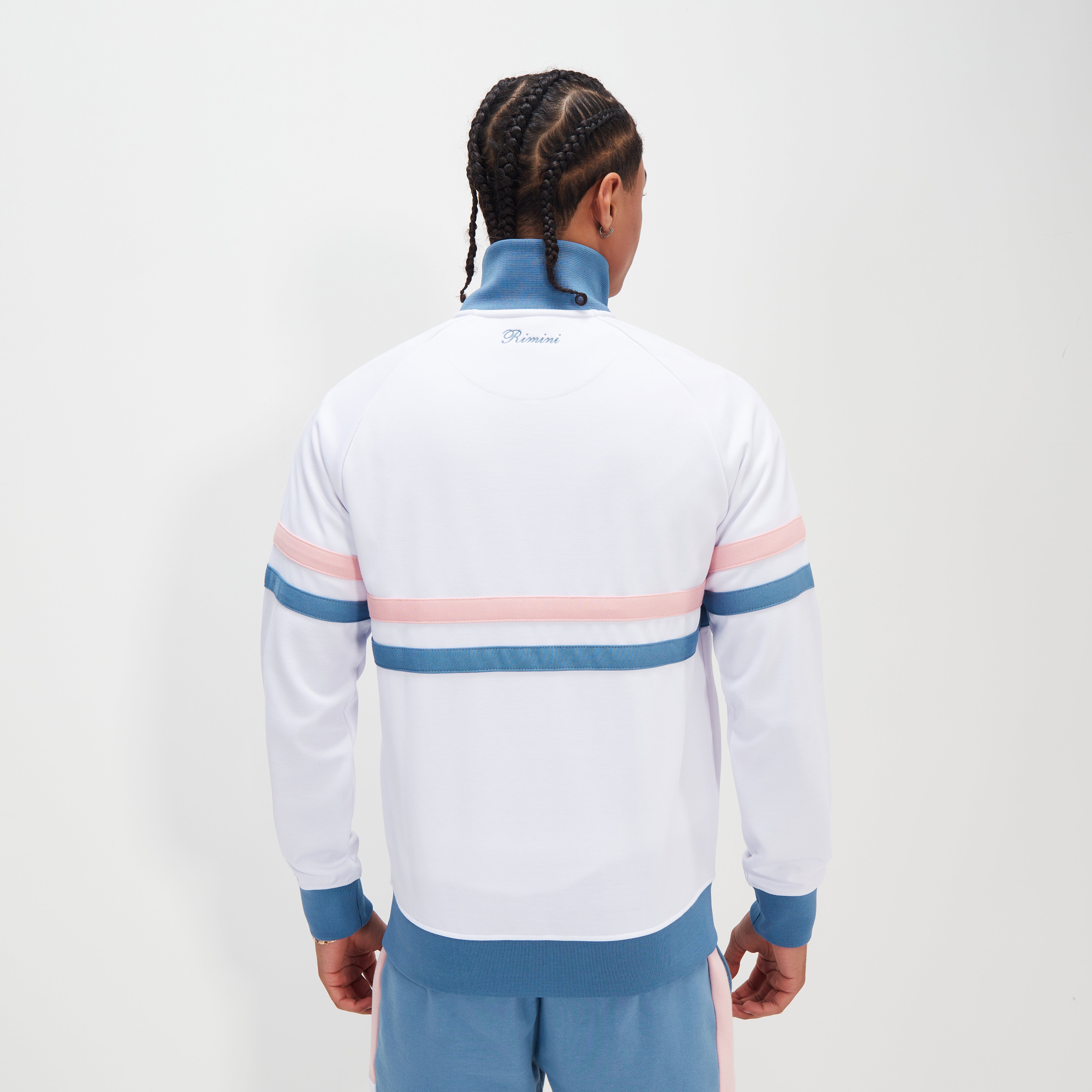 Ellesse Rimini Track Top Heritage Jacket White/Dark Blue/LightPink - Raw Menswear