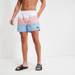 Ellesse Cielo Swim Shorts White/Pink/Blue - Raw Menswear