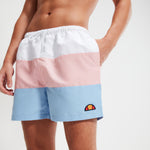 Load image into Gallery viewer, Ellesse Cielo Swim Shorts White/Pink/Blue - Raw Menswear
