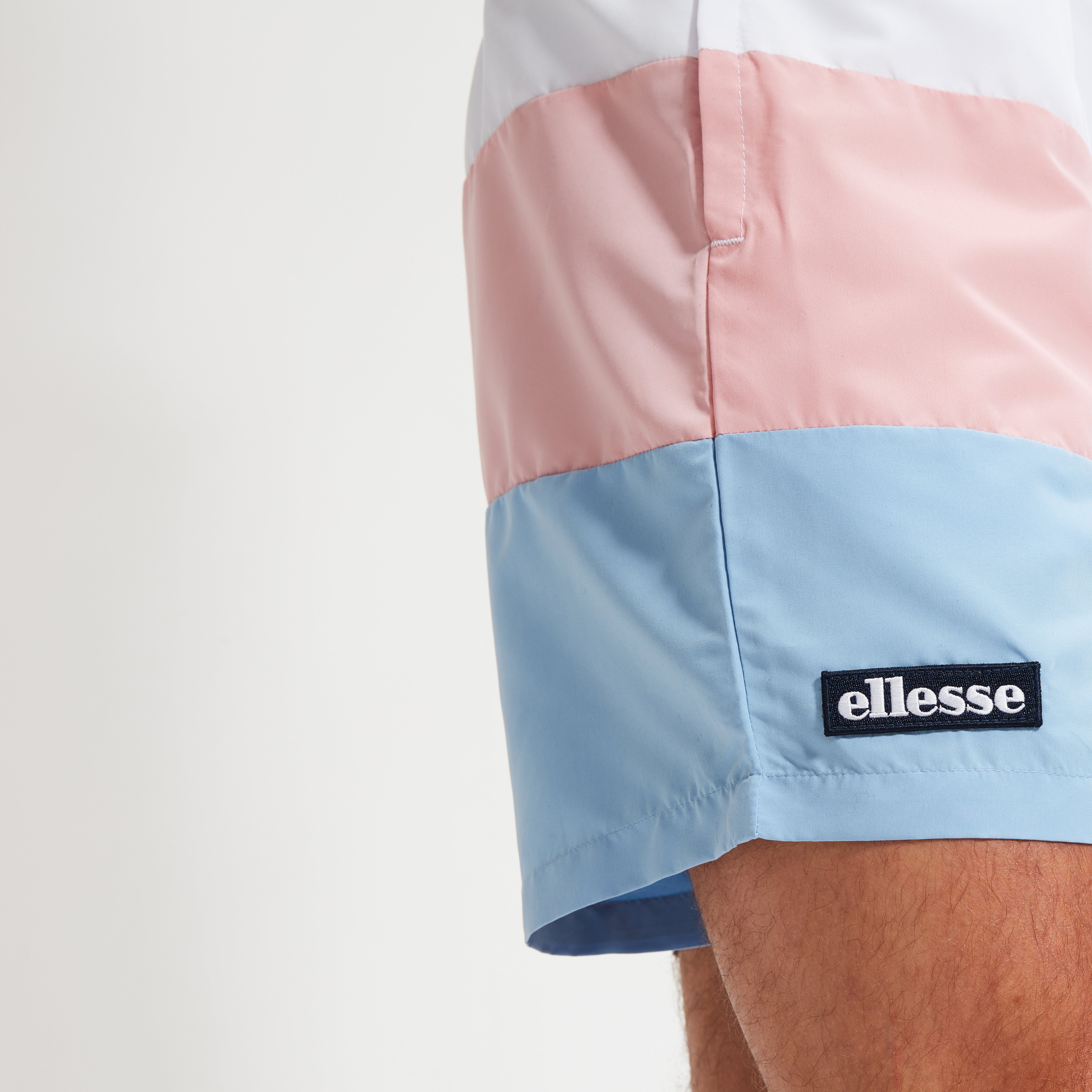 Ellesse Cielo Swim Shorts White/Pink/Blue - Raw Menswear