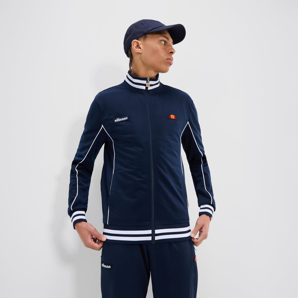 Ellesse Milan Two Stripe Track Top Jacket Navy - Raw Menswear