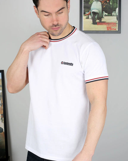Lambretta Triple Tipped Pique Tee White