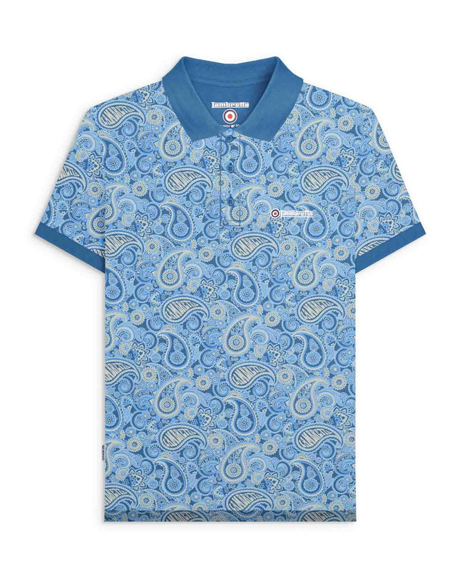 Lambretta Paisley Brand Polo Dark Blue/Wood Ash