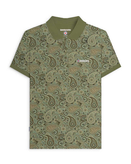 Lambretta Paisley Brand Polo Khaki