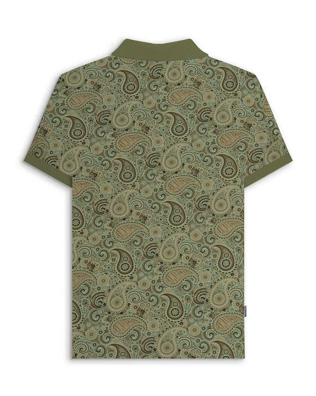 Lambretta Paisley Brand Polo Khaki