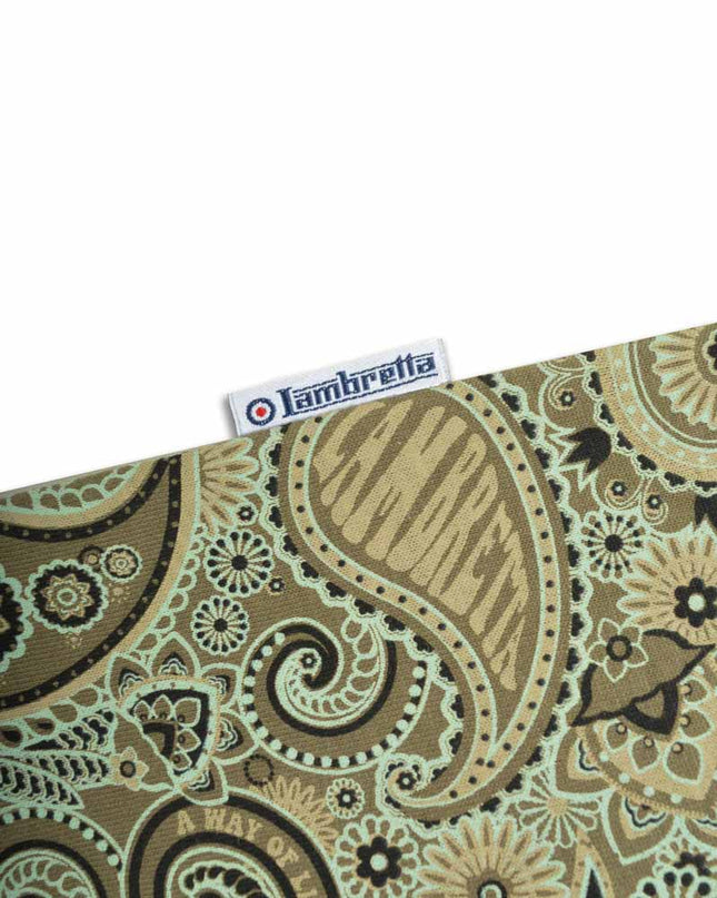 Lambretta Paisley Brand Polo Khaki