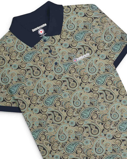 Lambretta Paisley Brand Polo Navy Cameo/Blue