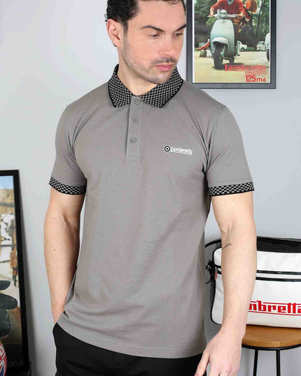 Lambretta Two Tone Polo Steel Grey