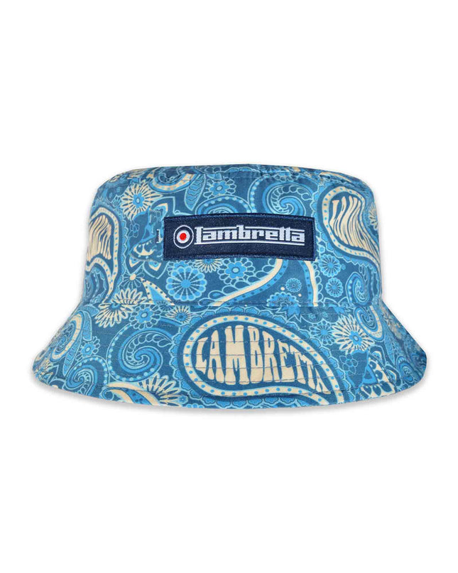 Lambretta Paisley Brand Bucket Hat Dark Blue