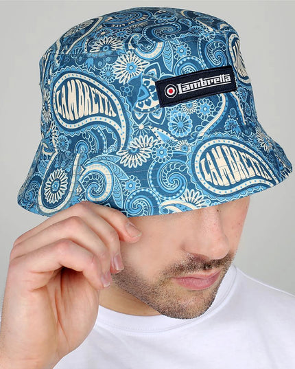 Lambretta Paisley Brand Bucket Hat Dark Blue