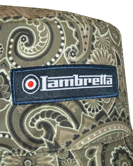 Lambretta Paisley Brand Bucket Hat Khaki