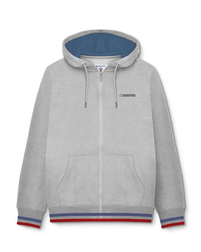Lambretta F/Z Hoodie Grey/Dark Blue/Red