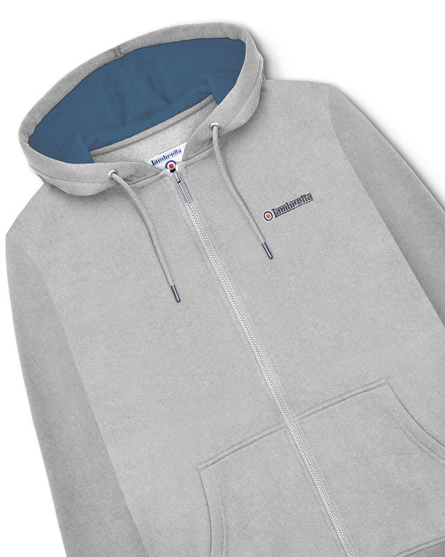 Lambretta F/Z Hoodie Grey/Dark Blue/Red