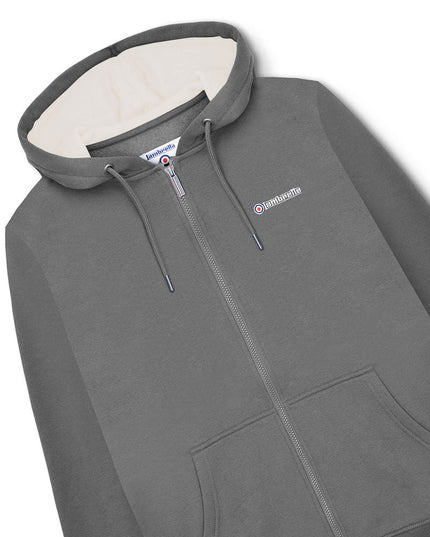 Lambretta Full Zip Hoodie in Iron Grey 