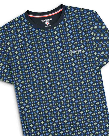 Lambretta GEO AOP Tee Navy/Basil - 229 Raw Menswear