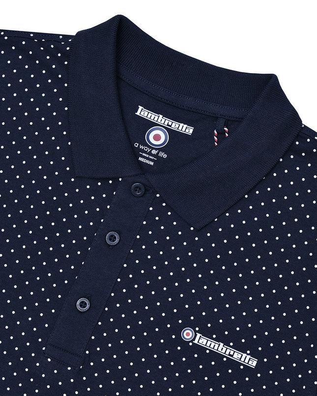 Lambretta Polkadot Polo Navy