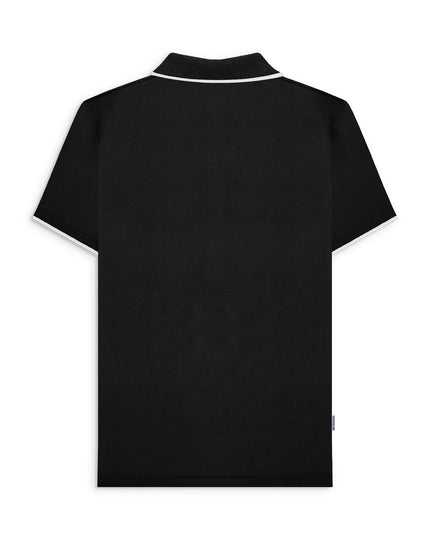 Lambretta Gingham AOP Polo Black - 114 Raw Menswear