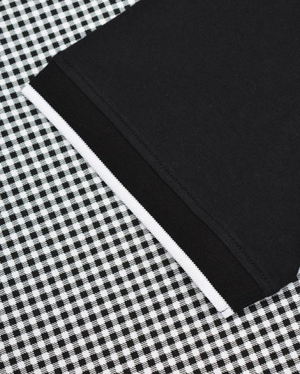 Lambretta Gingham AOP Polo Black - 114 Raw Menswear