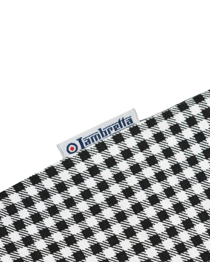 Lambretta Gingham AOP Polo Black - 114 Raw Menswear
