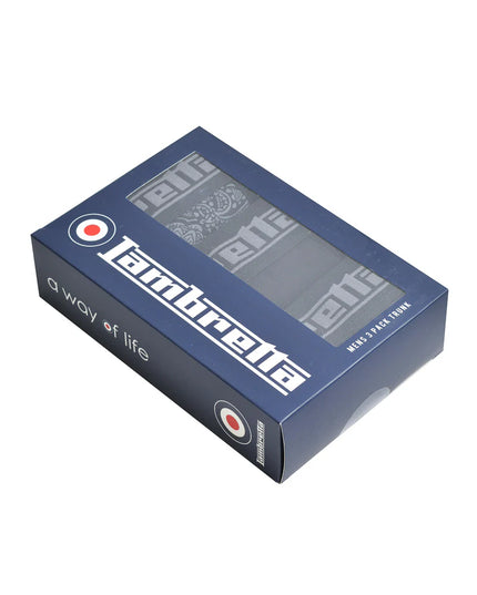 Lambretta 3 Pack Paisley Boxers Black/Grey