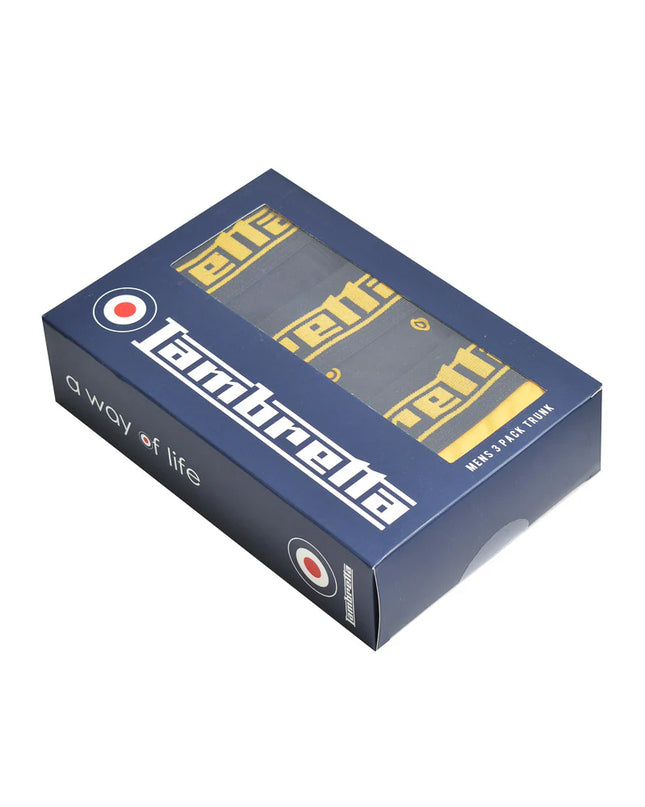 Lambretta 3 Pack Target Boxers Black/Gold 
