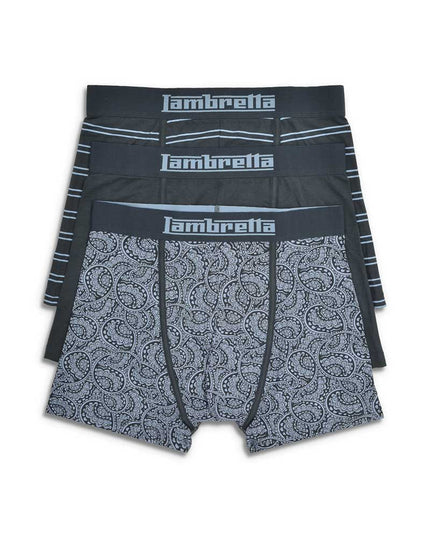Lambretta 3 Pack Paisley Boxers Navy/Blue