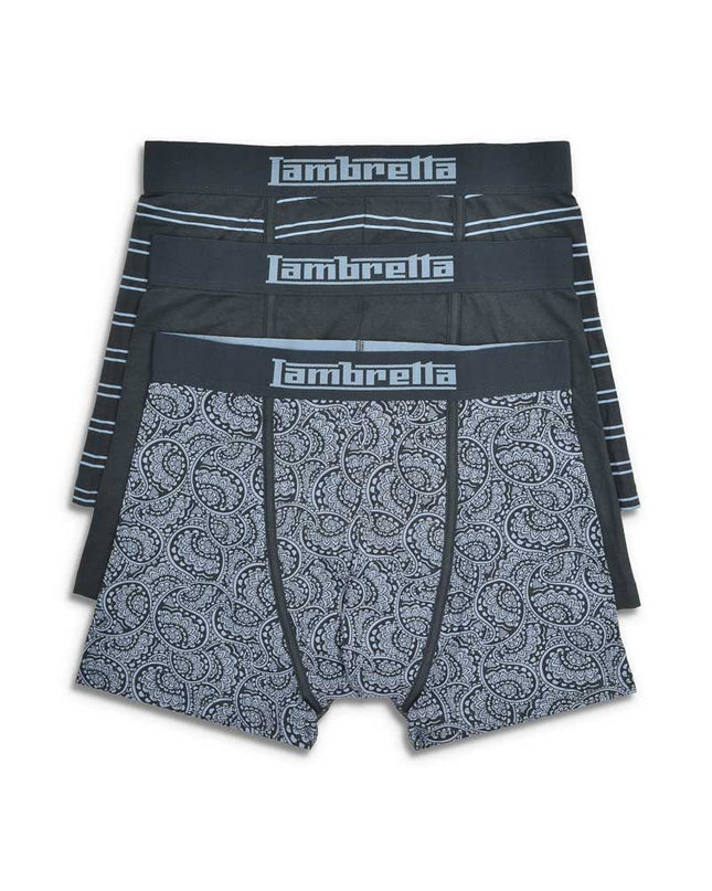 Lambretta 3 Pack Paisley Boxers Navy/Blue