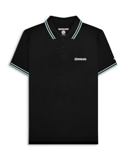 Lambretta Twin Tipped Polo in Black (Dawn/Smoke Blue)