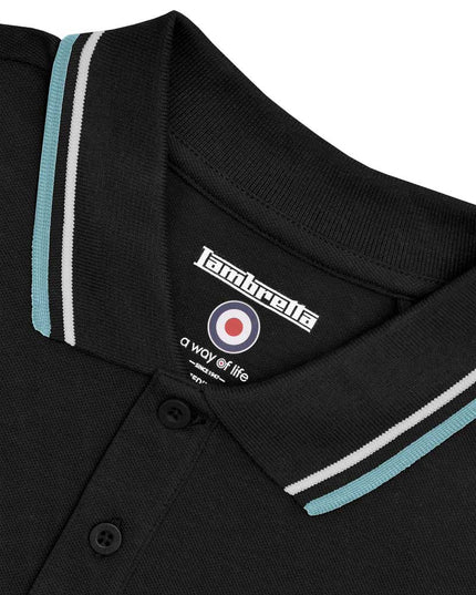 Lambretta Twin Tipped Polo Black Dawn/Smoke Blue