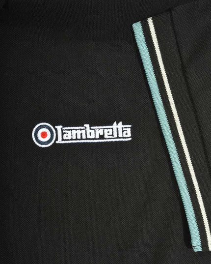 Lambretta Twin Tipped Polo Black Dawn/Smoke Blue