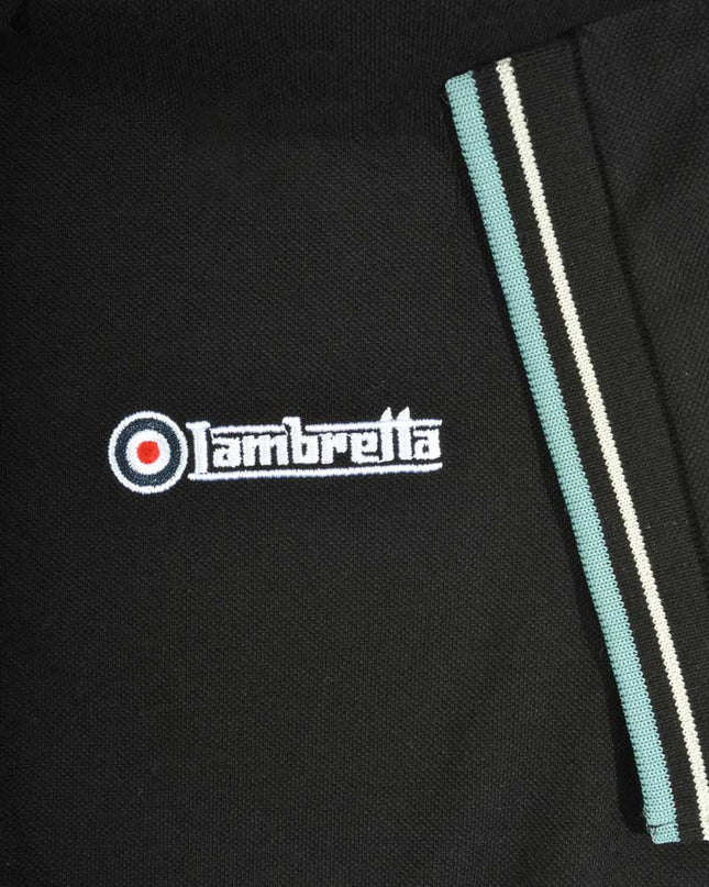 Lambretta Twin Tipped Polo Black Dawn/Smoke Blue