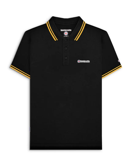 Lambretta Twin Tipped Polo in Black/Gold
