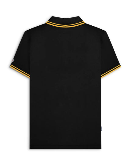 Lambretta Twin Tipped Polo in Black/Gold
