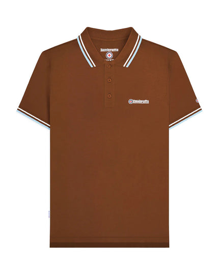 Lambretta Twin Tipped Polo Brown White/Angel Falls
