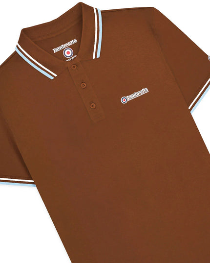 Lambretta Twin Tipped Polo Brown White/Angel Falls