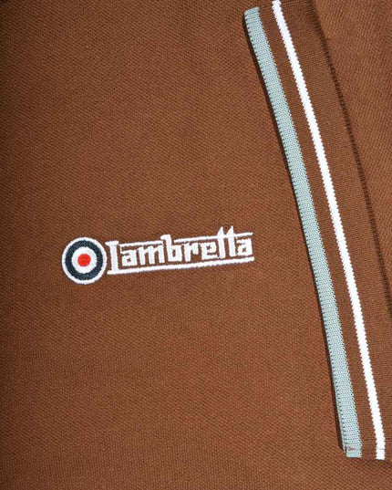 Lambretta Twin Tipped Polo Brown White/Angel Falls