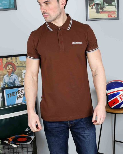 Lambretta Twin Tipped Polo Brown White/Angel Falls