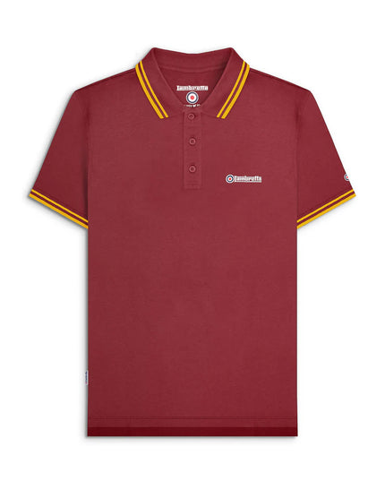 Lambretta Twin Tipped Polo Burgundy/Gold