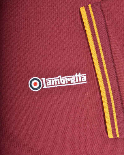 Lambretta Twin Tipped Polo Burgundy/Gold
